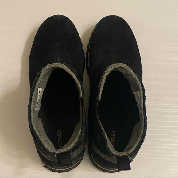 Sorel black suede leather Cozy Short ankle booties flat snow pull on round toe 9 - Picture 9 of 12
